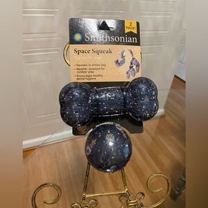 Brand New Smithsonian Set Of  Ball & Bone  With Loud Squeaker .